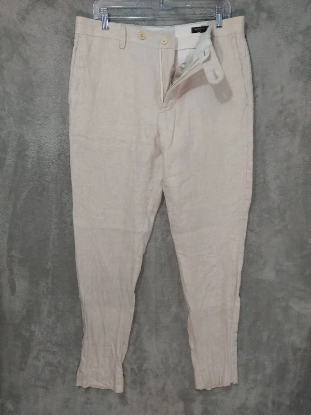 Banana Republic Dress Suit Pants Mens 32x31 Beige Linen Tailored Slim Fit